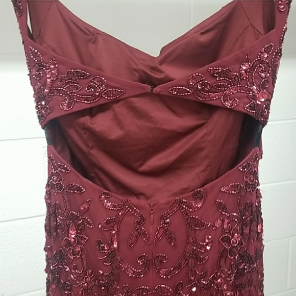 Sherri hill ruby red burgundy wine mermaid pageant prom dress - Picture 13 of 14